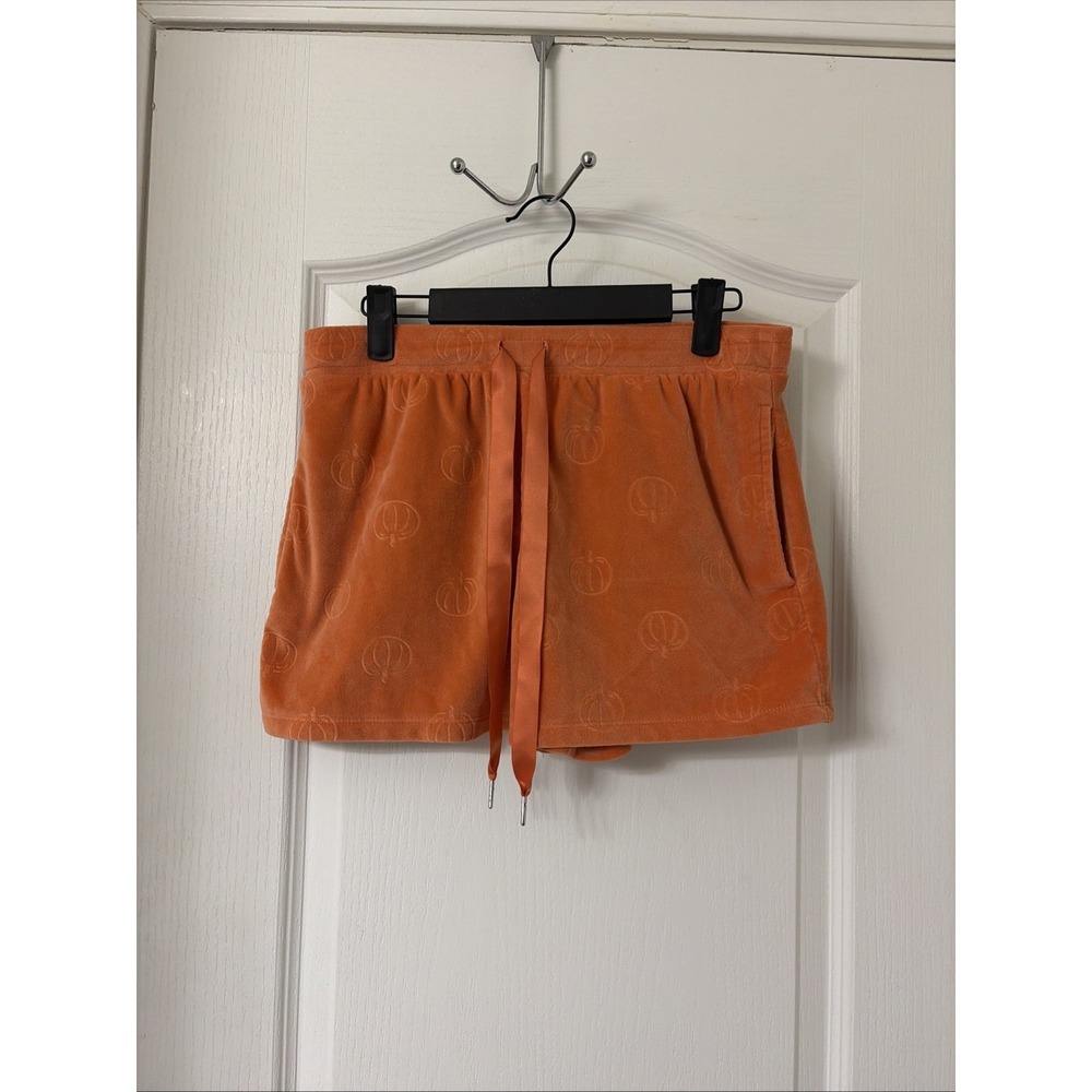 Orange Pumpkin Valour Drawstring Shorts Size Small Autumn Fall Pjs